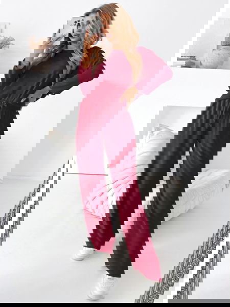 Bordowy komplet bluzka i... 2