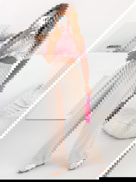 Beżowe spodnie z... 2