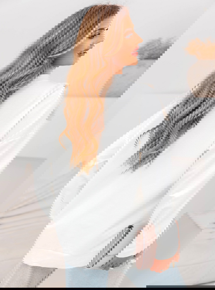 Bluza oversize z kokardą Cheriluv - ecru