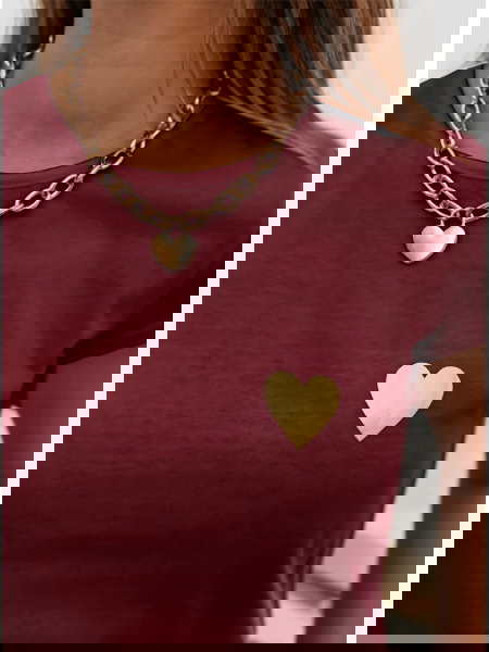 Bordowa koszulka na krótki... 2