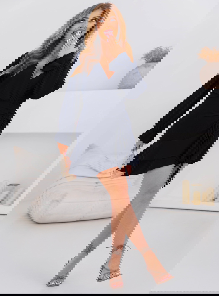 Granatowa sukienka mini ze ściągaczem...