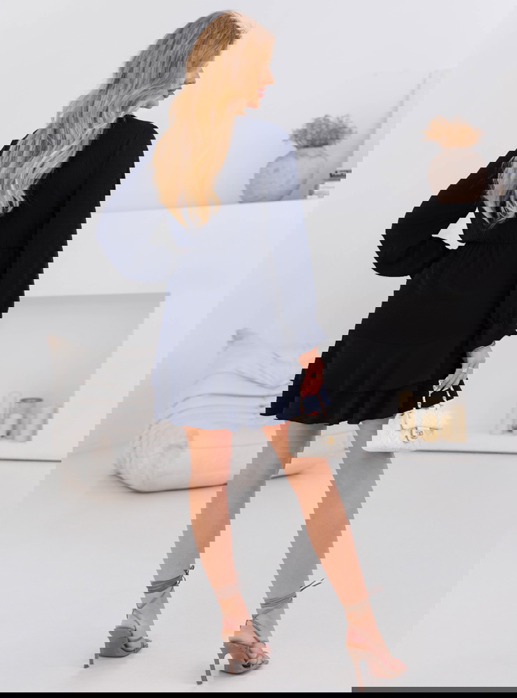 Granatowa sukienka mini ze ściągaczem...