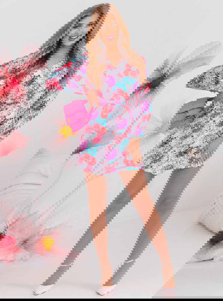 Sukienka z przekładanym dekoltem w...