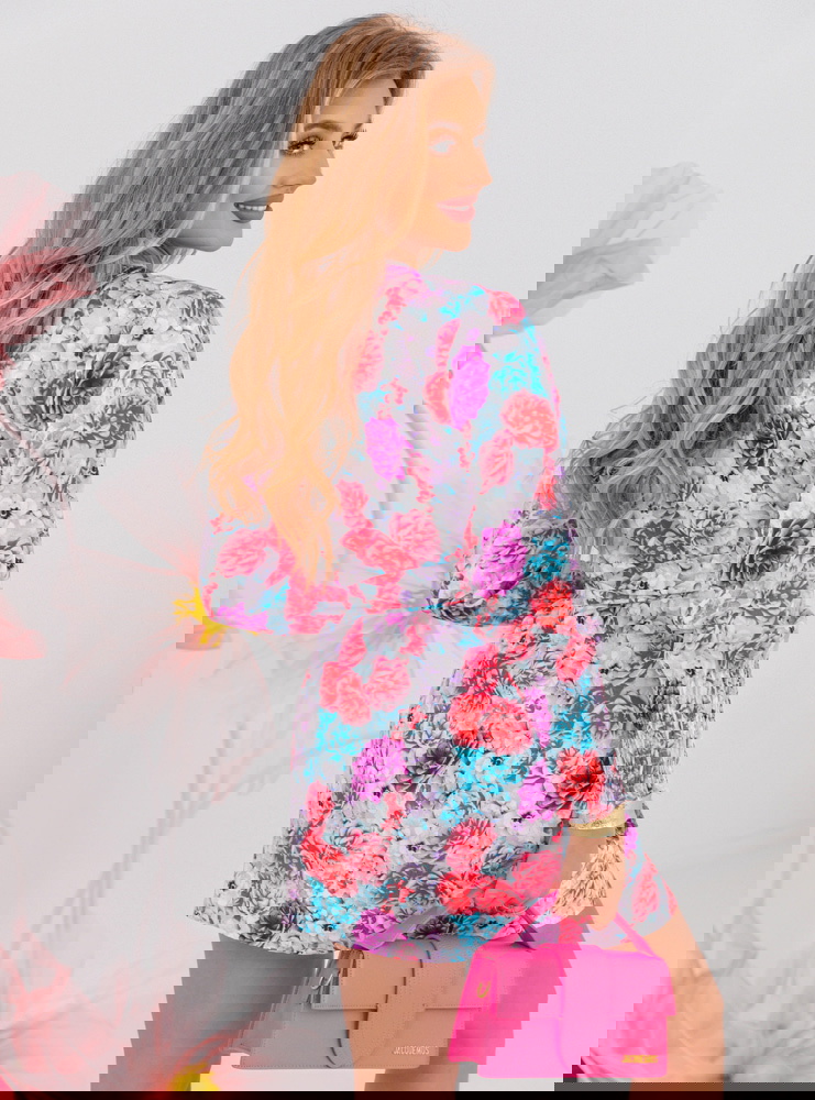 Sukienka z przekładanym dekoltem w...