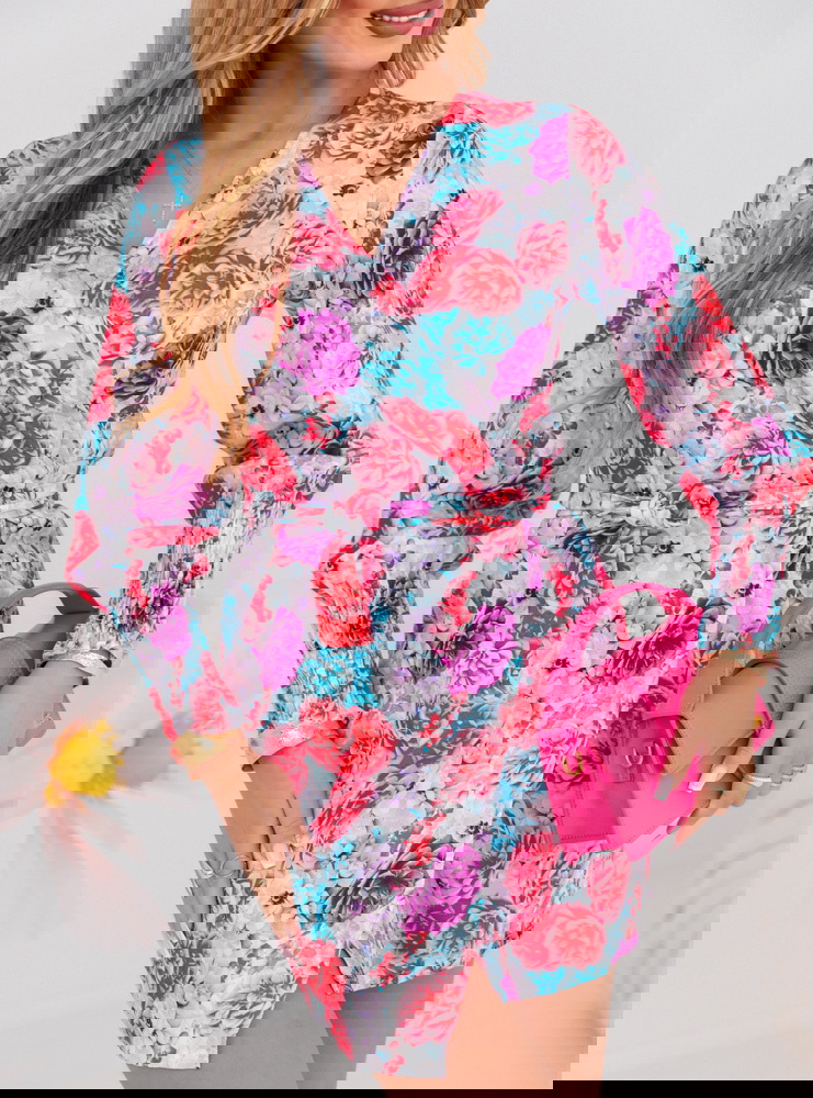 Sukienka z przekładanym dekoltem w...