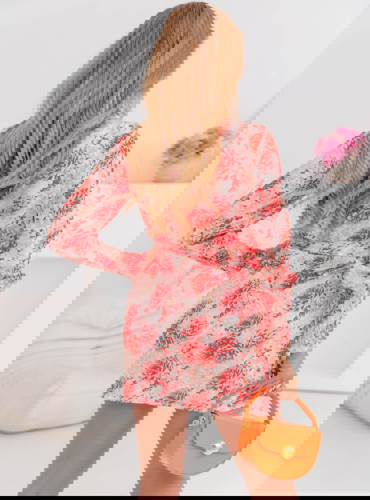 Sukienka z przekładanym dekoltem w...