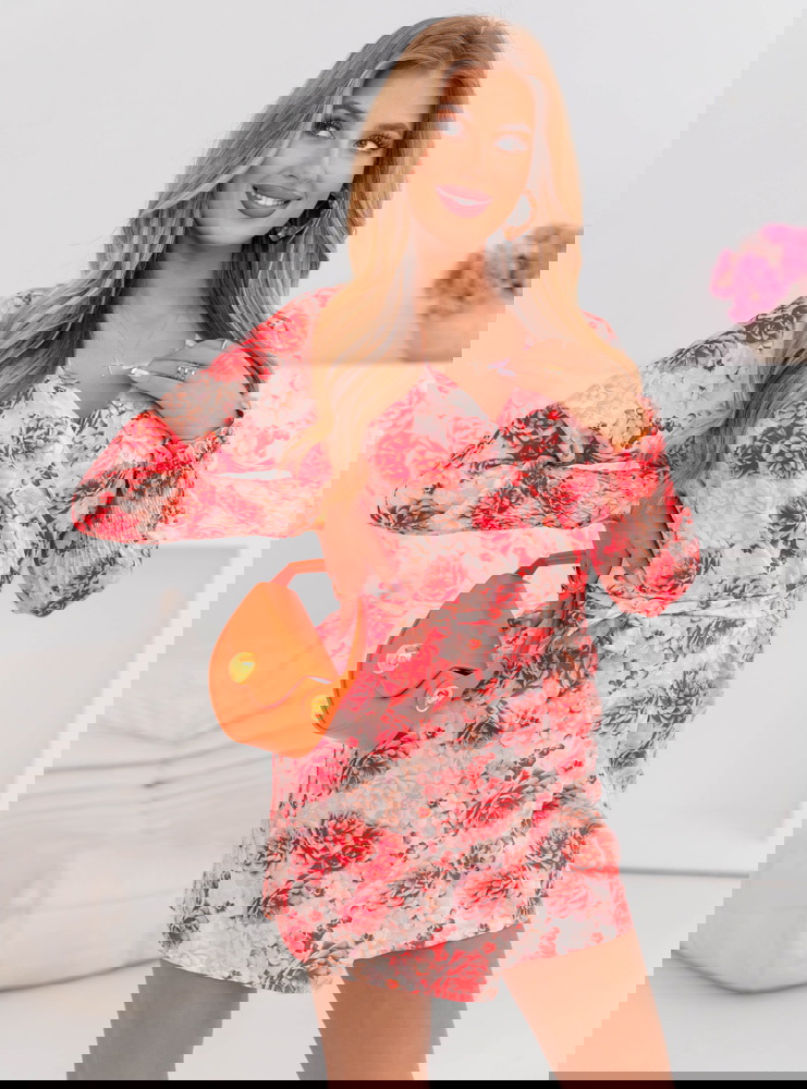 Sukienka z przekładanym dekoltem w...