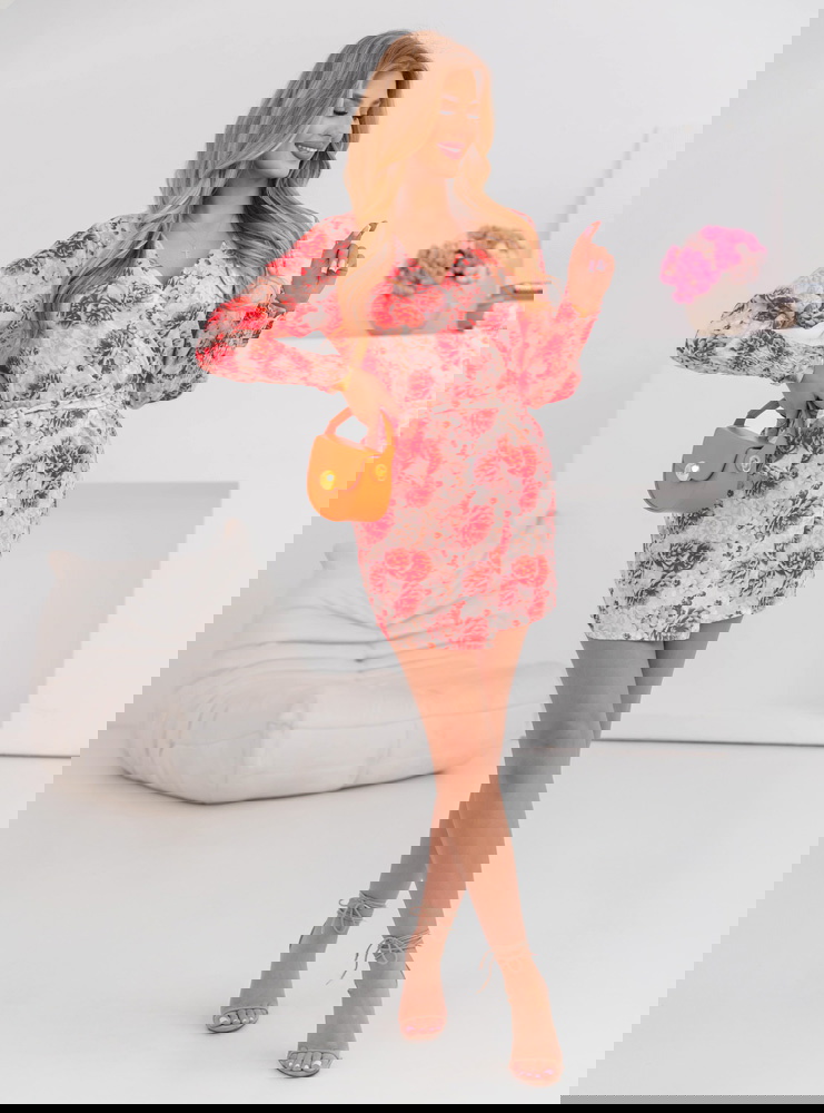 Sukienka z przekładanym dekoltem w...