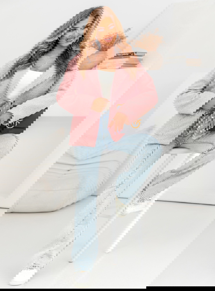 Pudrowa kurtka typu teddy Cleoma