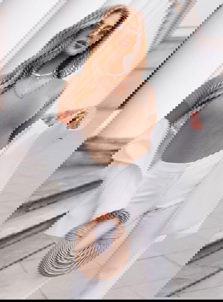 Koszulka z dekoltem w serek Lorrene -...