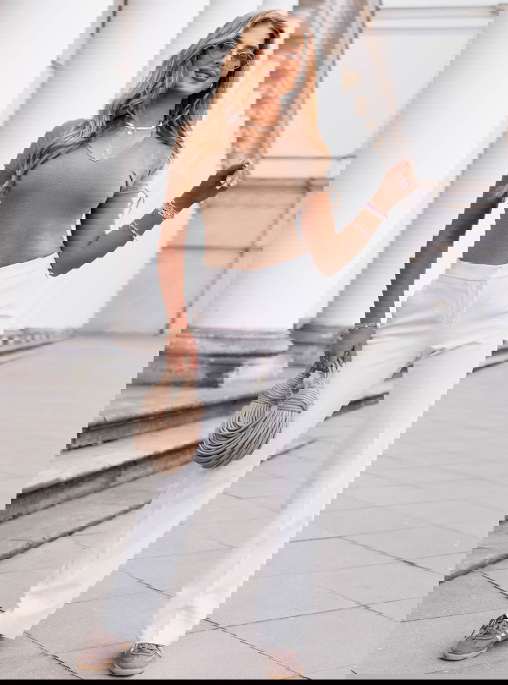 Koszulka z dekoltem w serek Lorrene -...