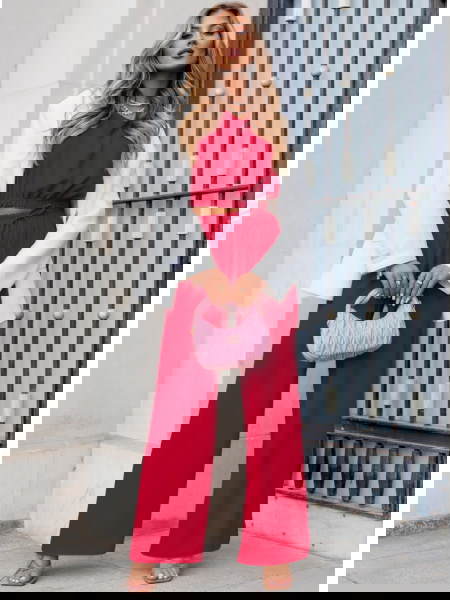 Malinowy komplet bluzka i... 2