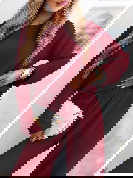 Bordowy komplet bluzka i... 2