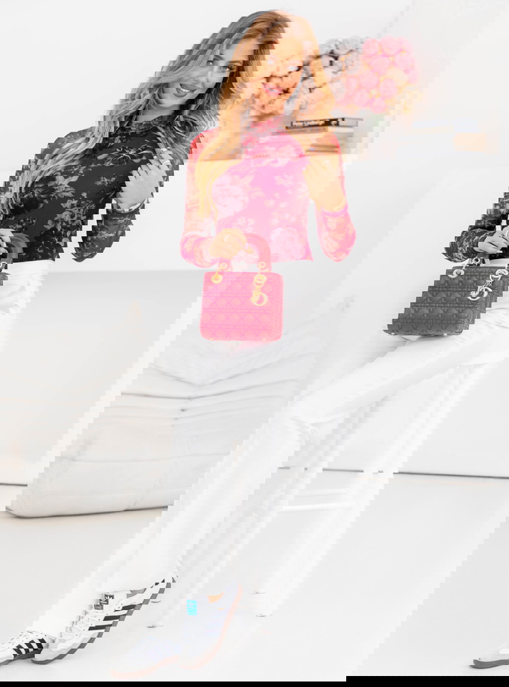 Wzorzysta siateczkowa bluzka Raydene...