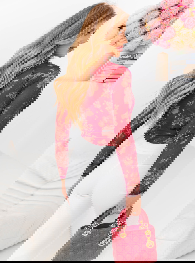 Wzorzysta siateczkowa bluzka Raydene...