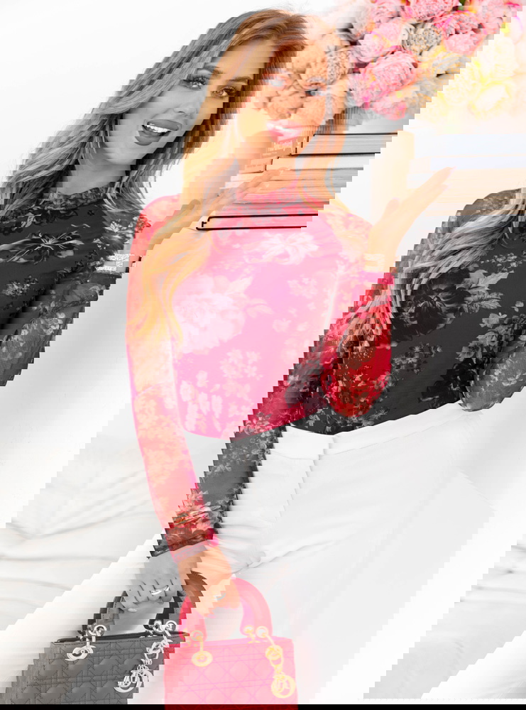 Wzorzysta siateczkowa bluzka Raydene...