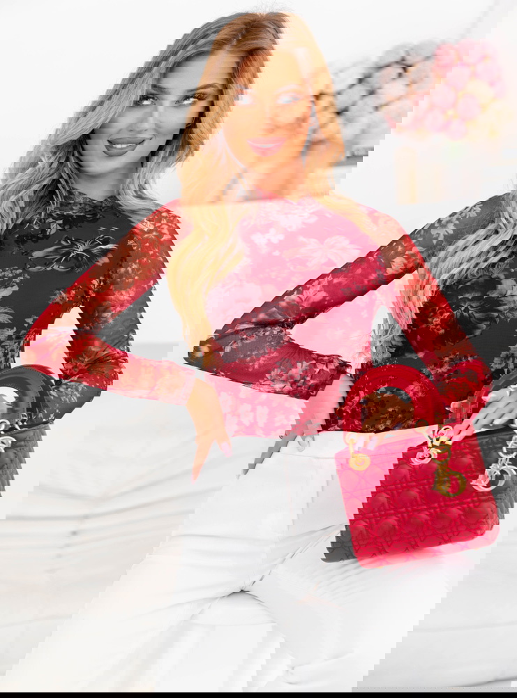 Wzorzysta siateczkowa bluzka Raydene...