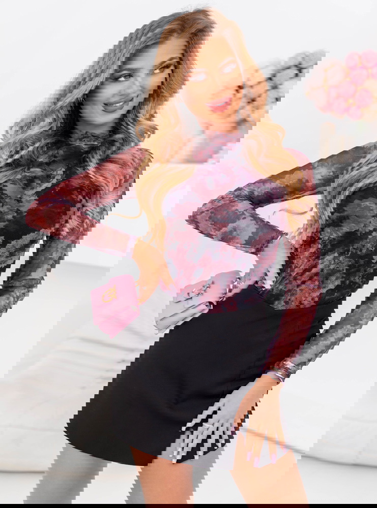 Wzorzysta siateczkowa bluzka Raydene...