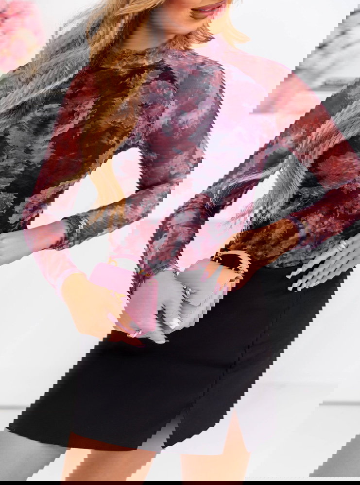 Wzorzysta siateczkowa bluzka Raydene...