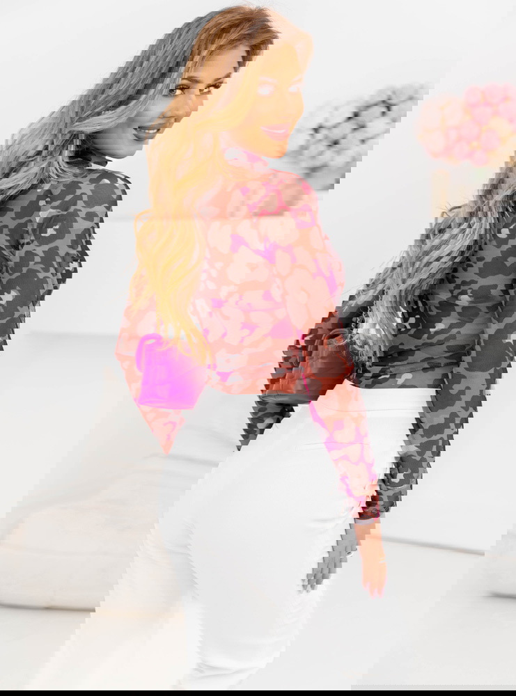 Wzorzysta siateczkowa bluzka Raydene...