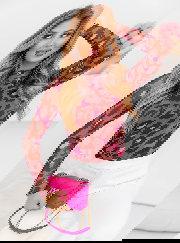 Wzorzysta siateczkowa bluzka Raydene...