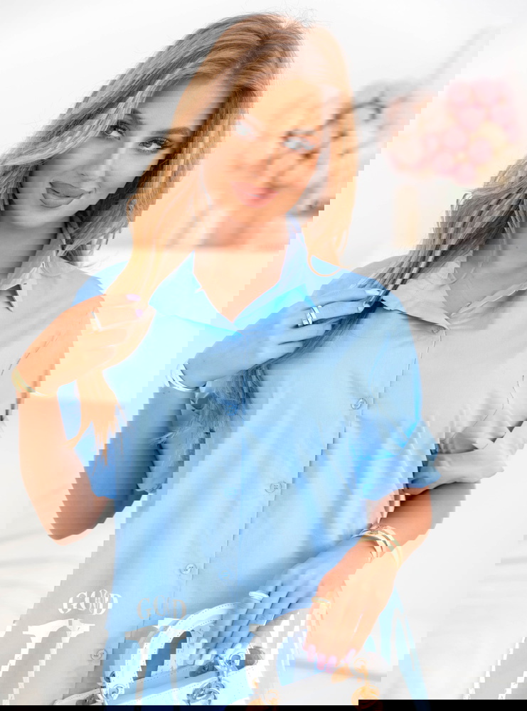 Błękitna asymetryczna sukienka...