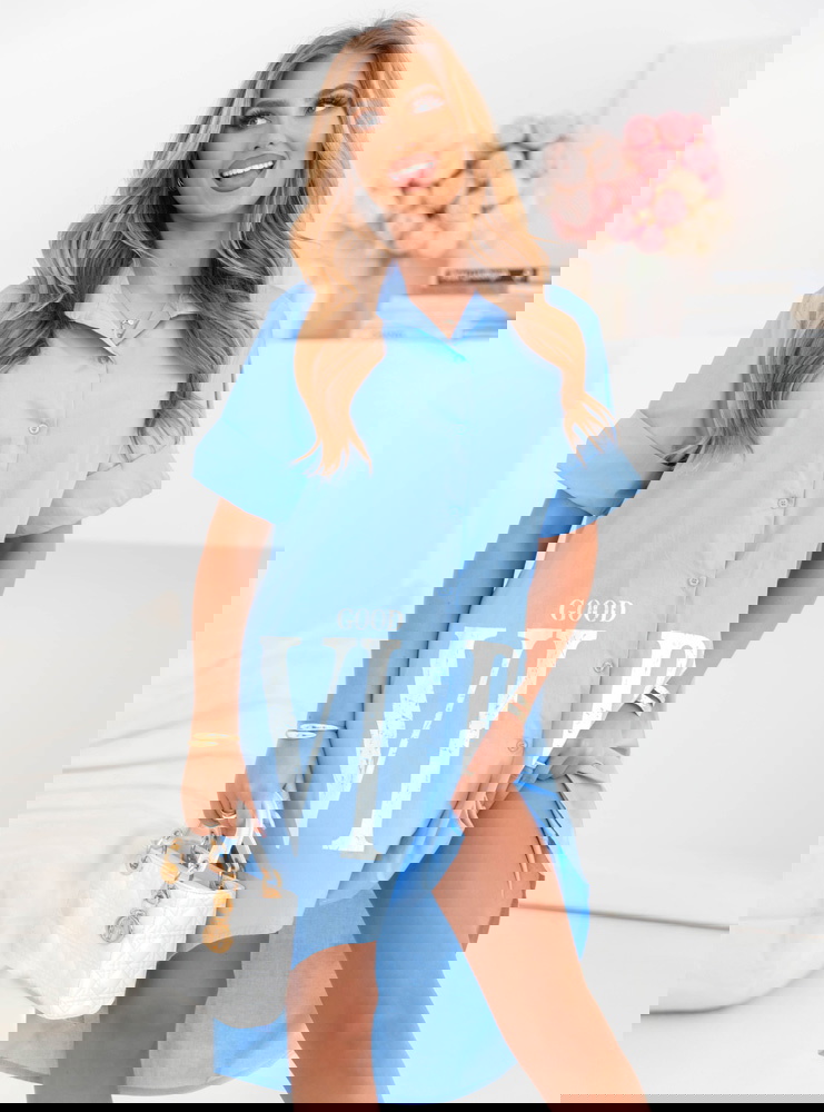 Błękitna asymetryczna sukienka...