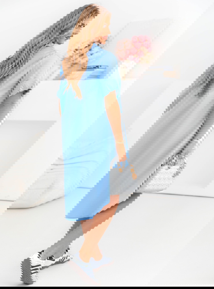 Błękitna asymetryczna sukienka...