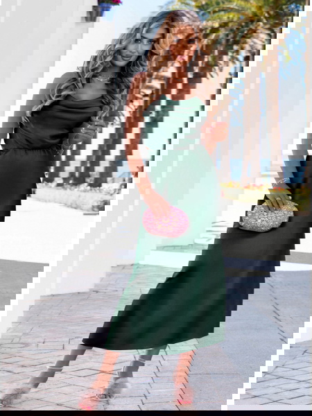 Satynowa sukienka wiązana... 2