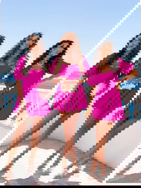 Sukienka mini z bufiastymi... 2