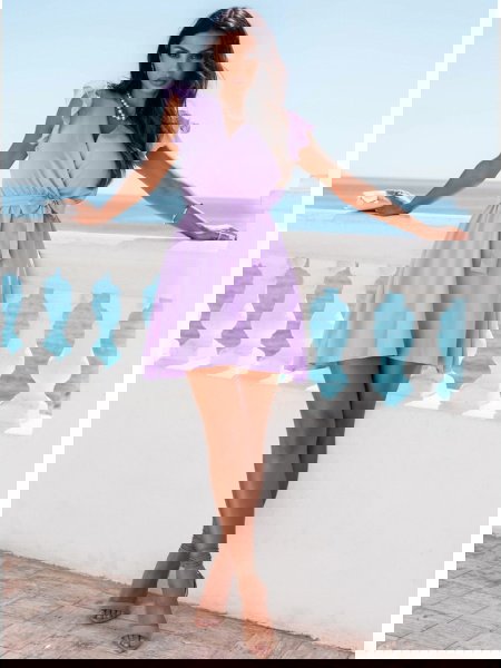 Liliowa sukienka z... 2