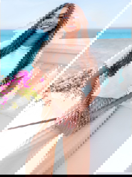 Beżowy komplet bluzka z... 2