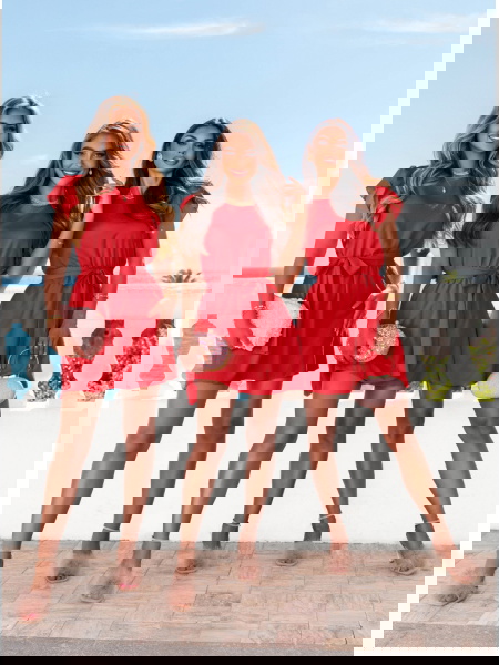 Malinowa sukienka z... 2