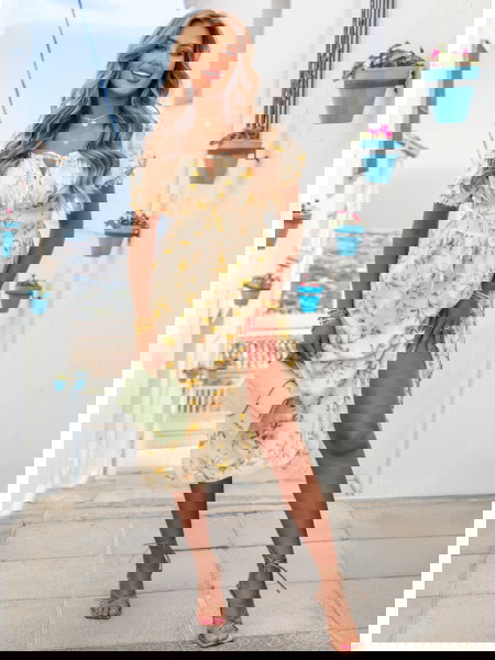 Kwiecista sukienka midi z... 2