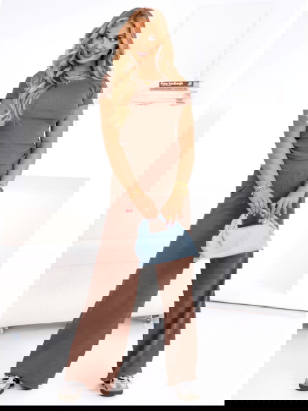 Komplet prążkowany bluzka i... 2