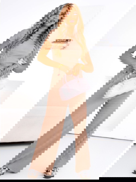 Beżowy komplet prążkowany... 2