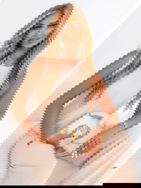 Beżowy komplet bluzka i... 2