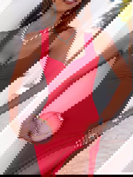 Malinowa sukienka z... 2