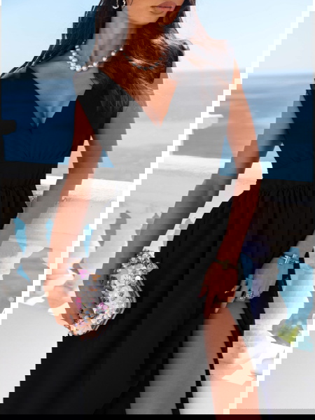 Czarna długa sukienka z... 2