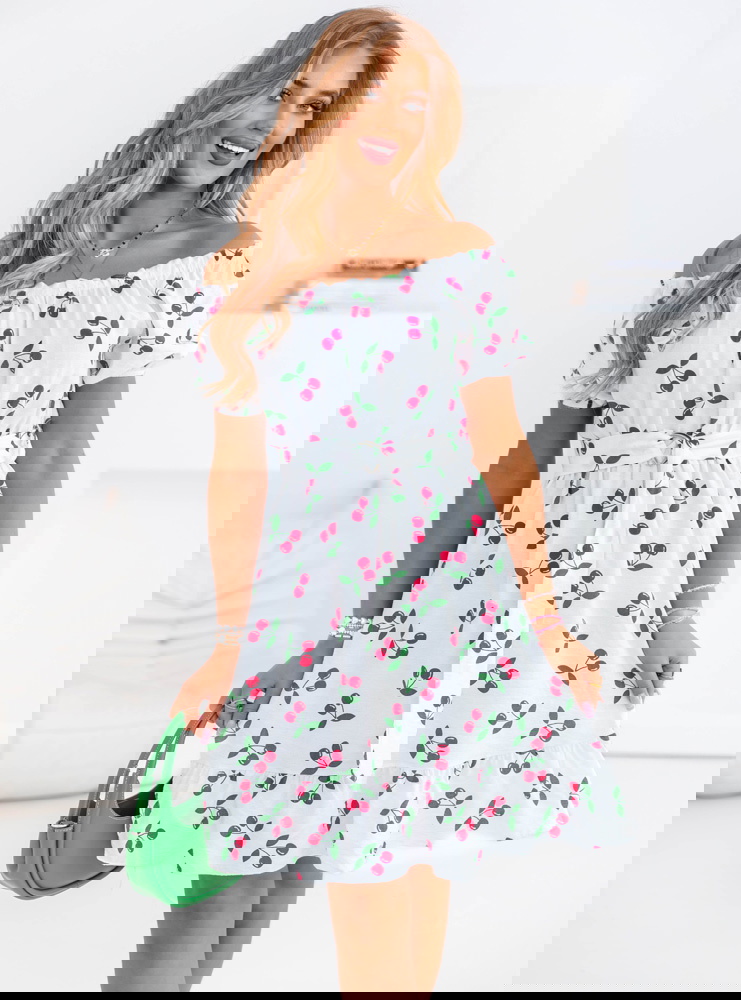 Biała sukienka mini typu hiszpanka...