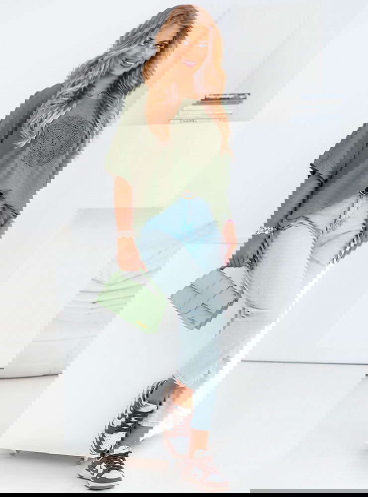 Koszulka z ozdobnym haftem Allesya -...