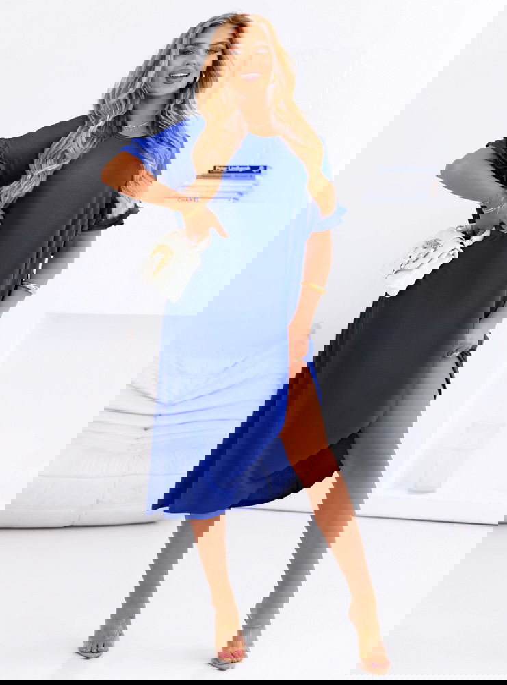 Chabrowa sukienka oversize z...