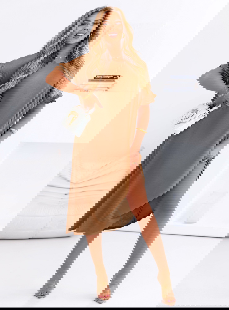 Sukienka oversize z falbanami na...