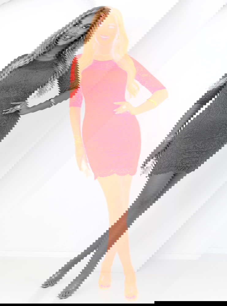 Pomarańczowa koronkowa sukienka Nallia