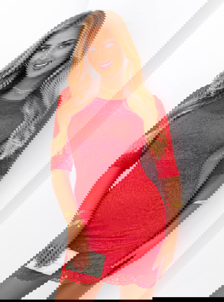 Pomarańczowa koronkowa sukienka Nallia