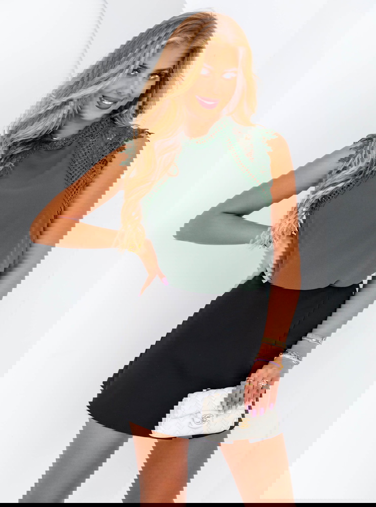 Bluzka z koronką Cristianne - khaki