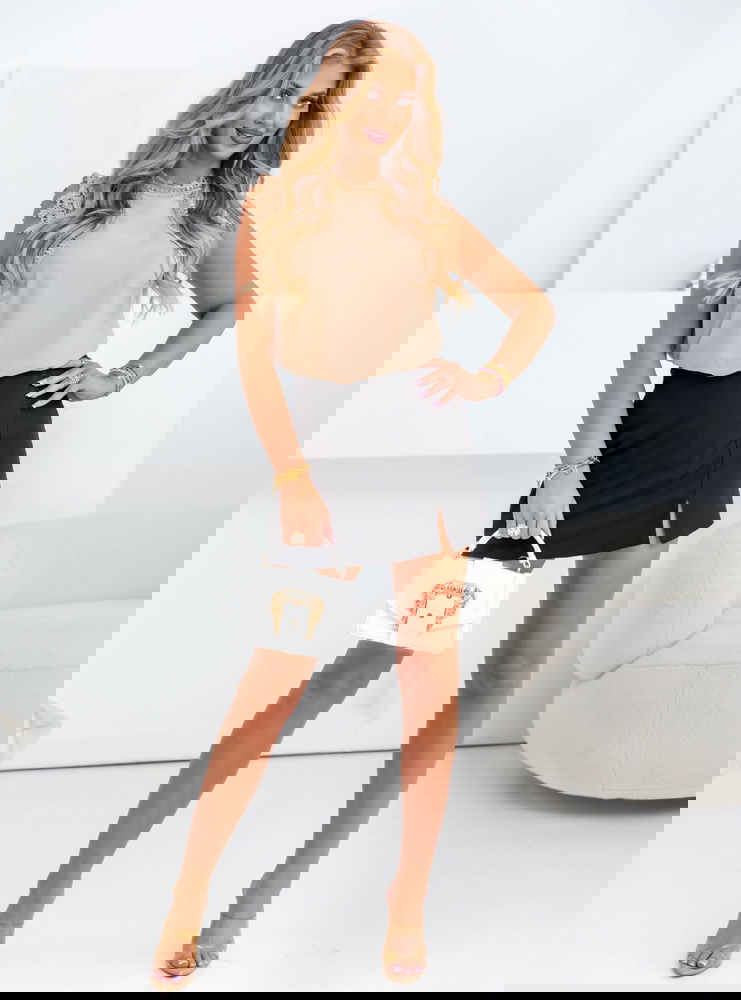 Beżowa bluzka z koronką Cristianne