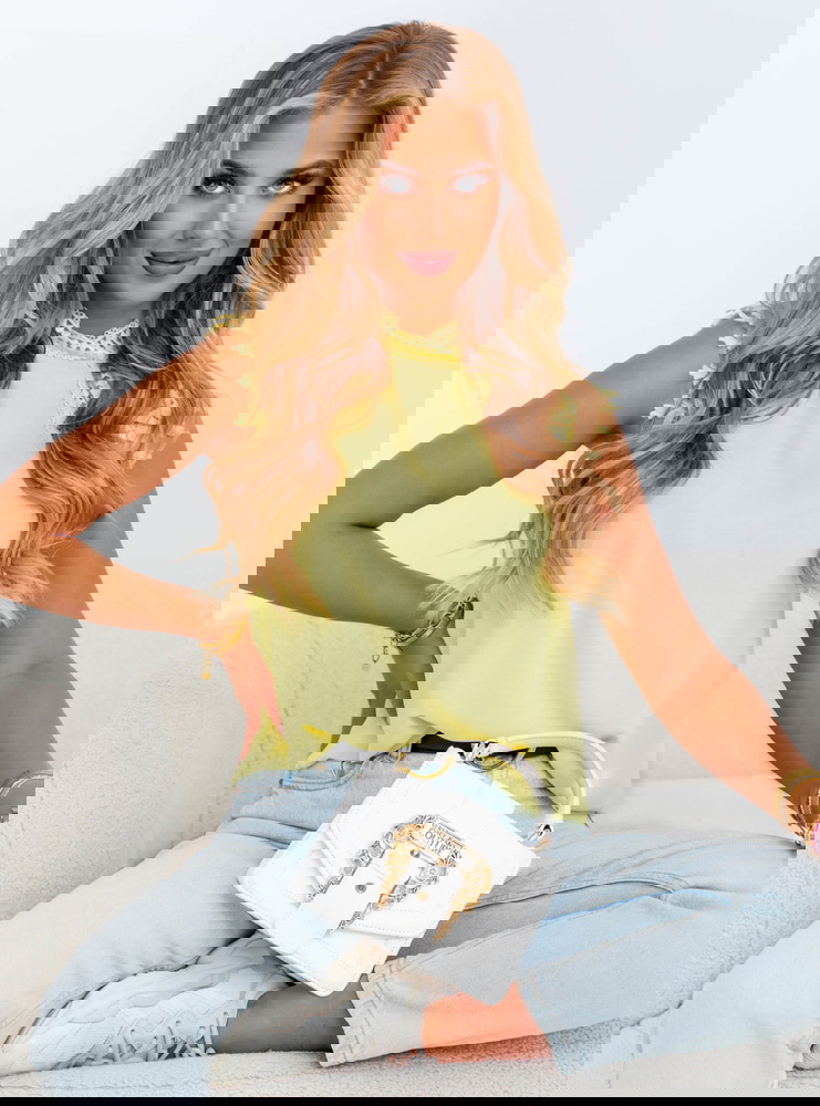 Bananowa bluzka z koronką Cristianne