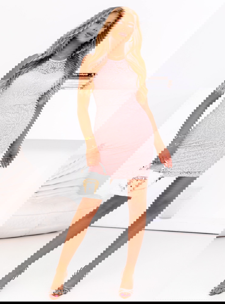 Pudrowa koronkowa sukienka Josefinia