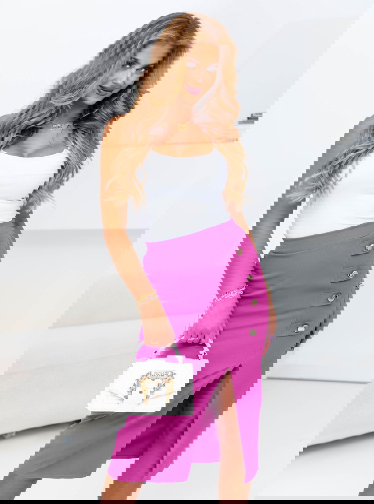 Spódnica z rozcięciem Elianne - fuksja